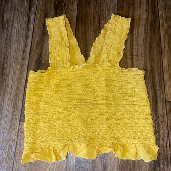 Ecote Tops - Yellow stretchy tank top